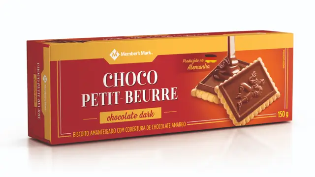 biscoito amanteigado com cobertura de chocolate da marca member’s mark vendido no sam’s club