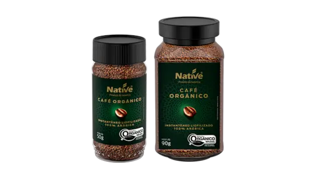 embalagens de Café Orgânico Instantâneo da marca Native