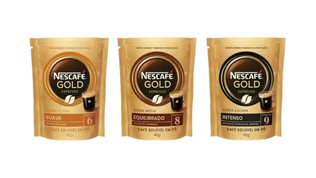 embalagens de café solúvel nespresso gold