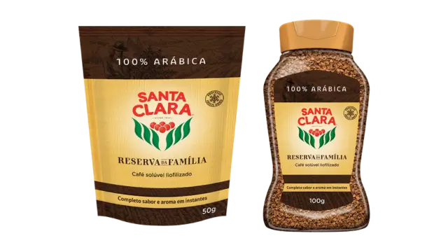 embalagens de café solúvel Reserva da Família da marca Santa Clara